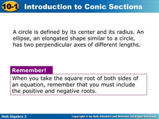 10-1 Intro to Conic Sections- class.ppt