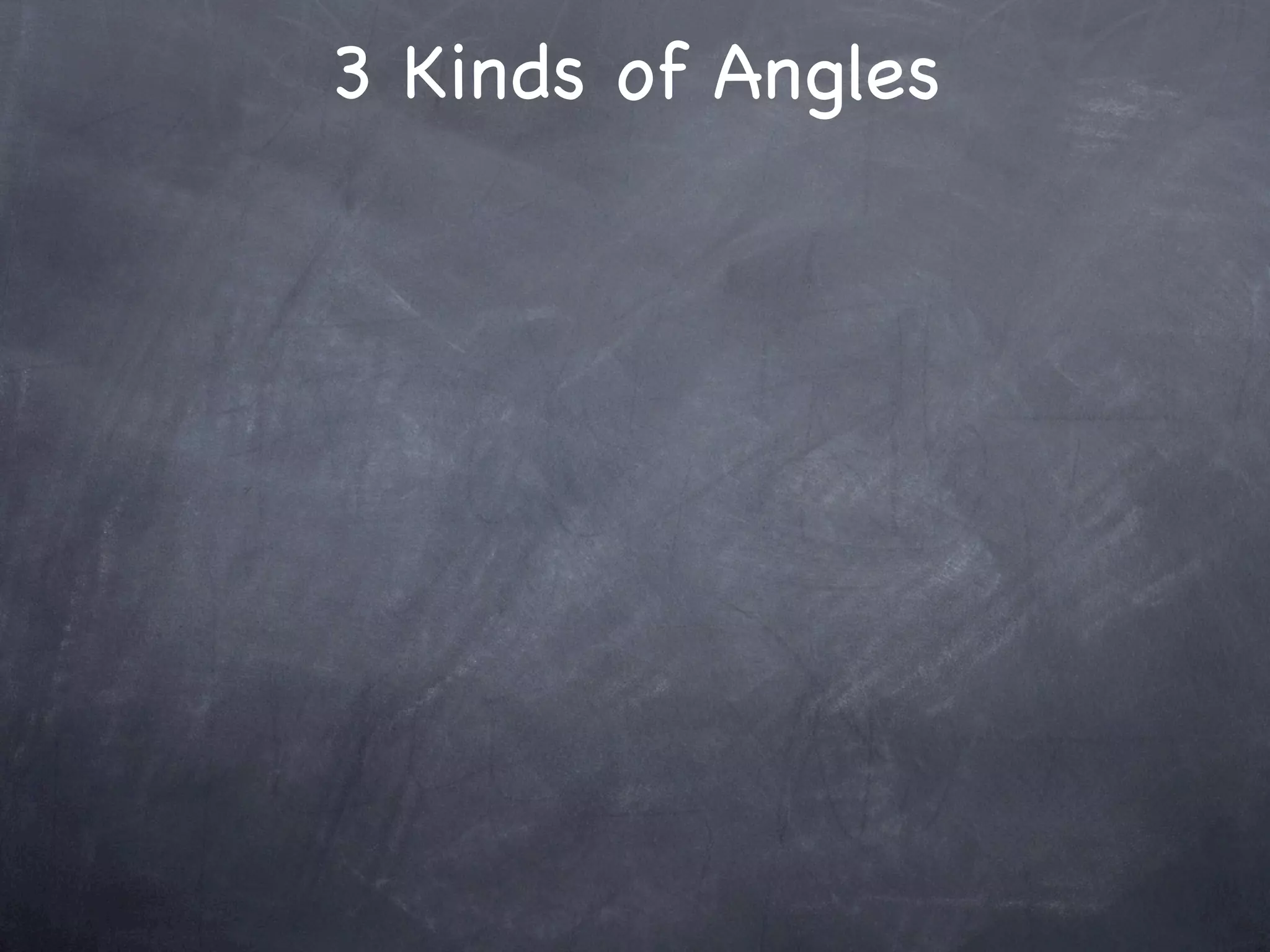 3 Kinds of Angles
 