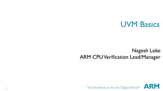 UVM basics Arm Cpu verificationThis lecture aims to: demonstrate the ...