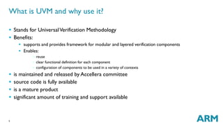 UVM basics Arm Cpu verificationThis lecture aims to: demonstrate the ...