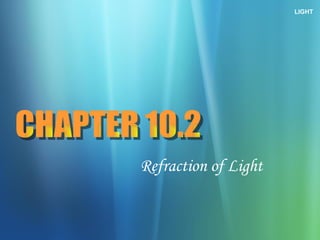 Refraction of Light LIGHT CHAPTER 10.2 