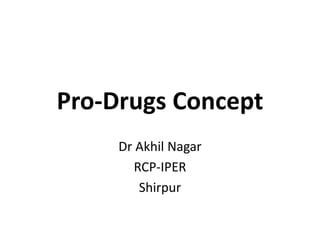 Pro-Drugs Concept
Dr Akhil Nagar
RCP-IPER
Shirpur
 