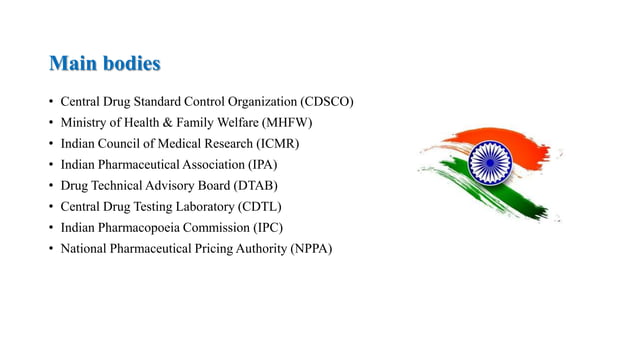 Drug Regulatory Systems in India | PPTX
