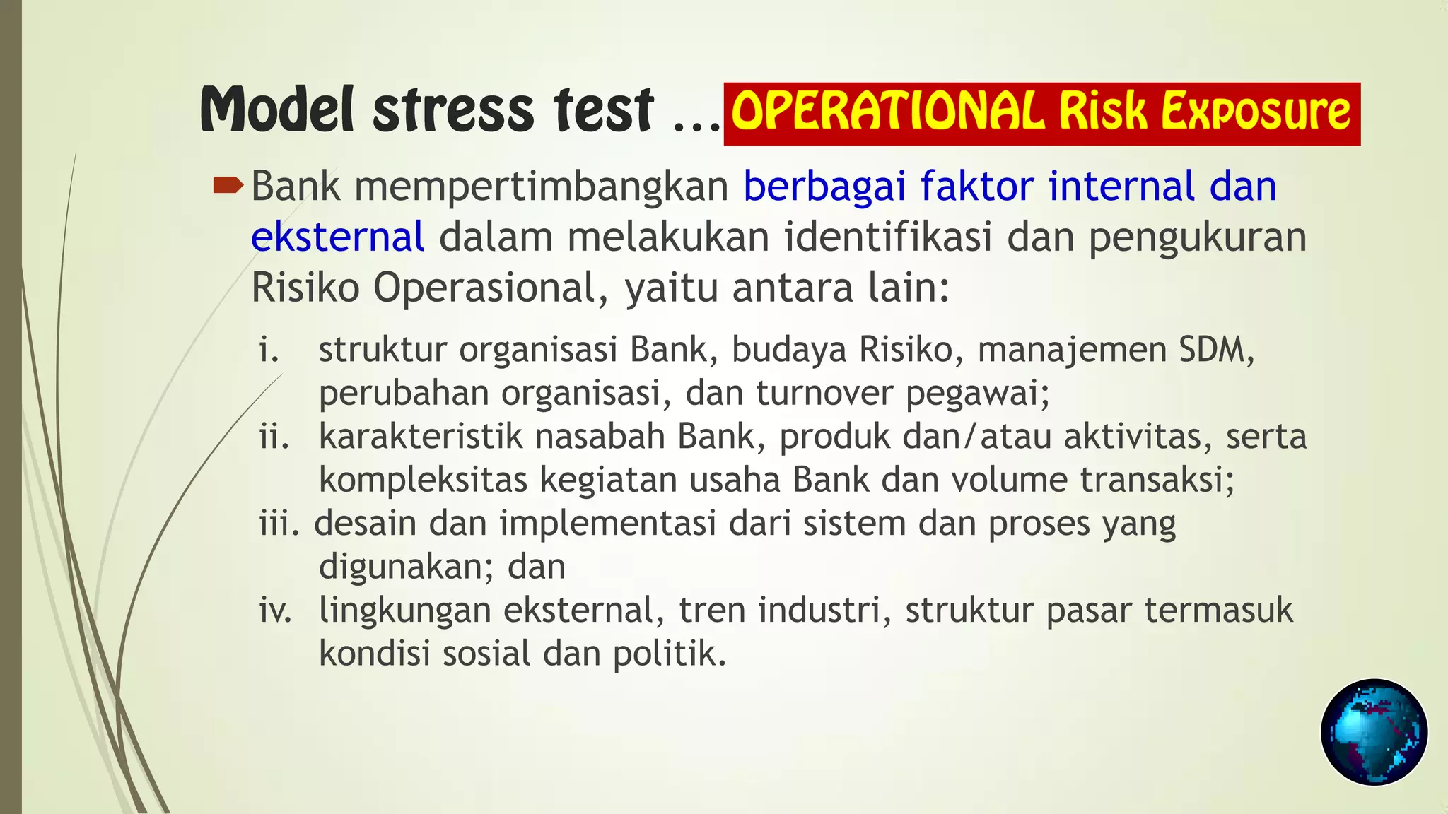 Model Stress Testing pada OPERATIONAL Risk Exposure_ Materi Training | PDF