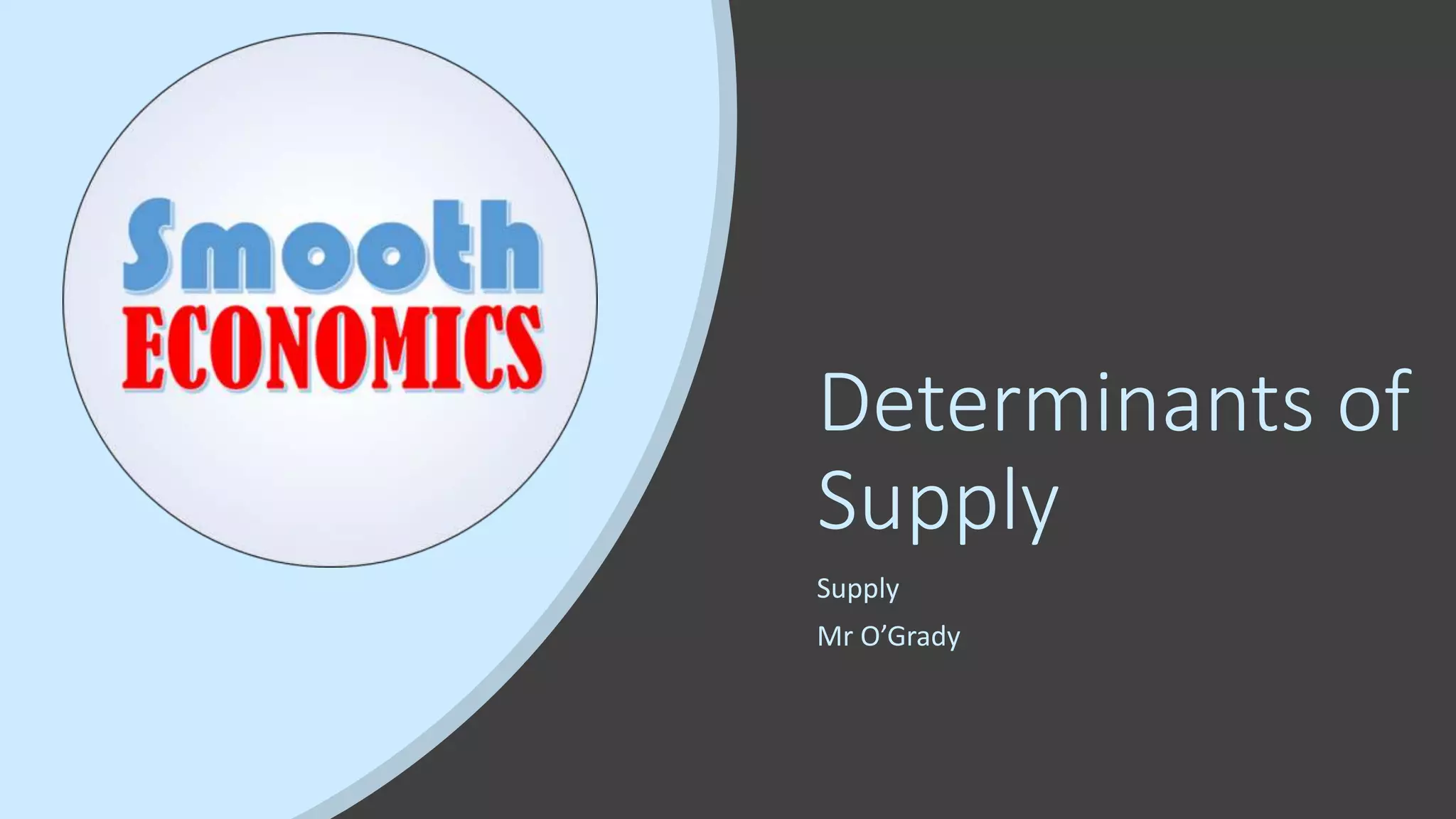 Determinants of
Supply
Supply
Mr O’Grady
 