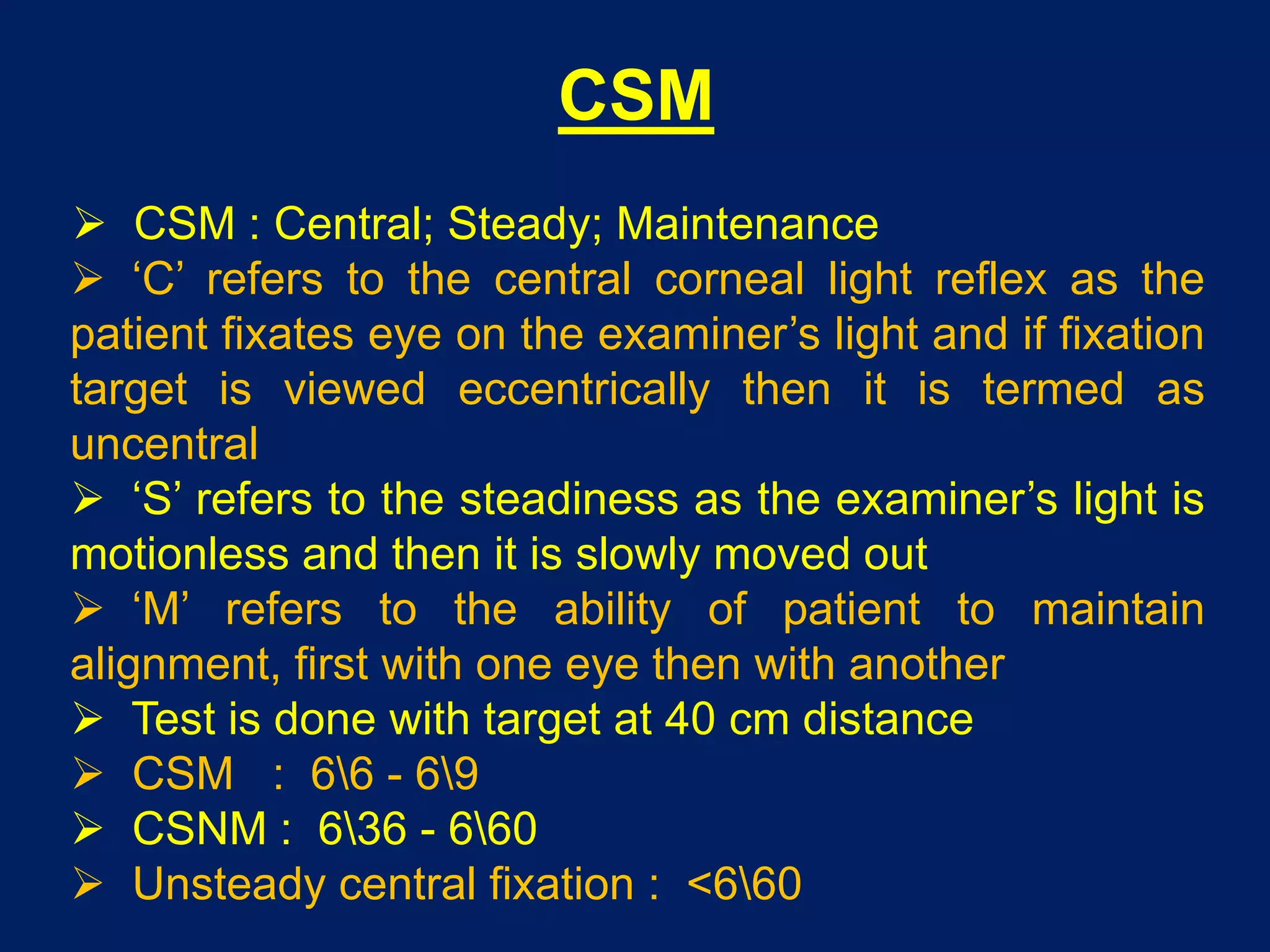 Csm Vision Testing Visual acuity in children | PPT