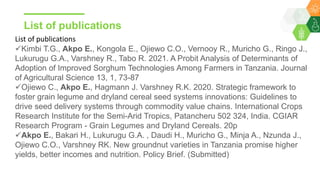 Research Program Genetic Gains (RPGG) Review Meeting 2021: Building sustainable seed systems in Eastern Africa (Achievements, challenges & opportunities) By Dr Essegbemon Akpo