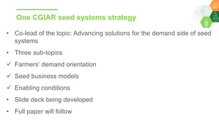 Research Program Genetic Gains (RPGG) Review Meeting 2021: Building sustainable seed systems in Eastern Africa (Achievements, challenges & opportunities) By Dr Essegbemon Akpo