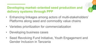Research Program Genetic Gains (RPGG) Review Meeting 2021: Building sustainable seed systems in Eastern Africa (Achievements, challenges & opportunities) By Dr Essegbemon Akpo