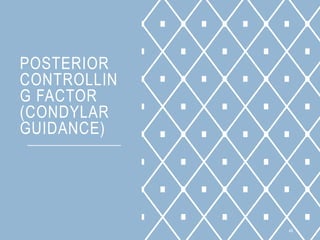 POSTERIOR
CONTROLLIN
G FACTOR
(CONDYLAR
GUIDANCE)
49
 