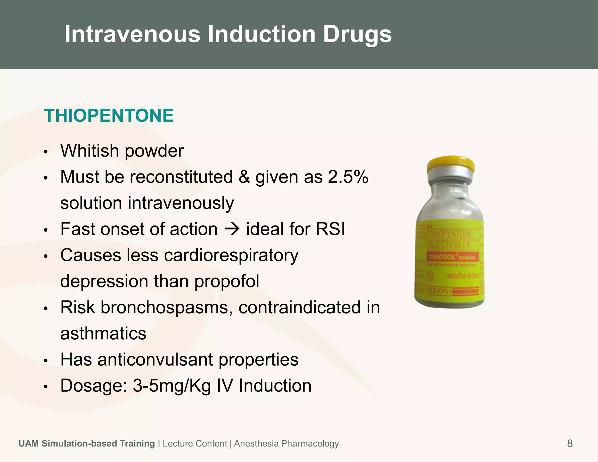 Anesthesia Powder Anesthesia Pharmacology | PPTX