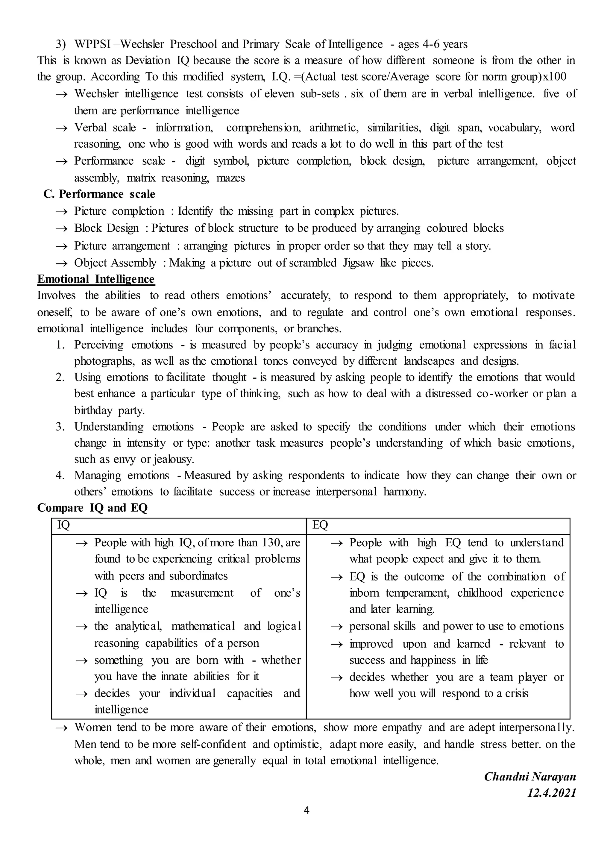 wechsler preschool and primary scale of intelligence wppsi