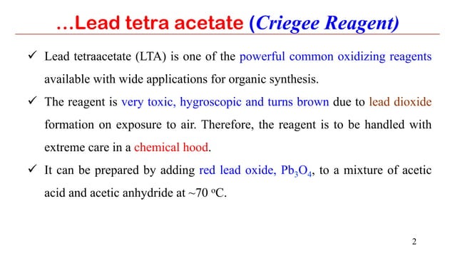 10. Lead tetra acetate | PDF | Chemistry | Science