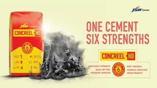 Concreel HD offers 6 ‘Super Advantages’ unlike any other
cement in the market
6
 