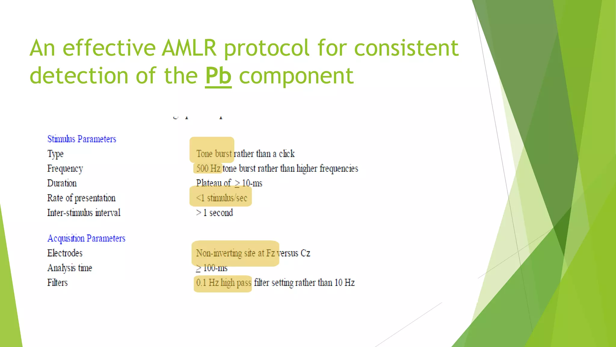 Auditory Middle Latency Response (AMLR) | PPTX