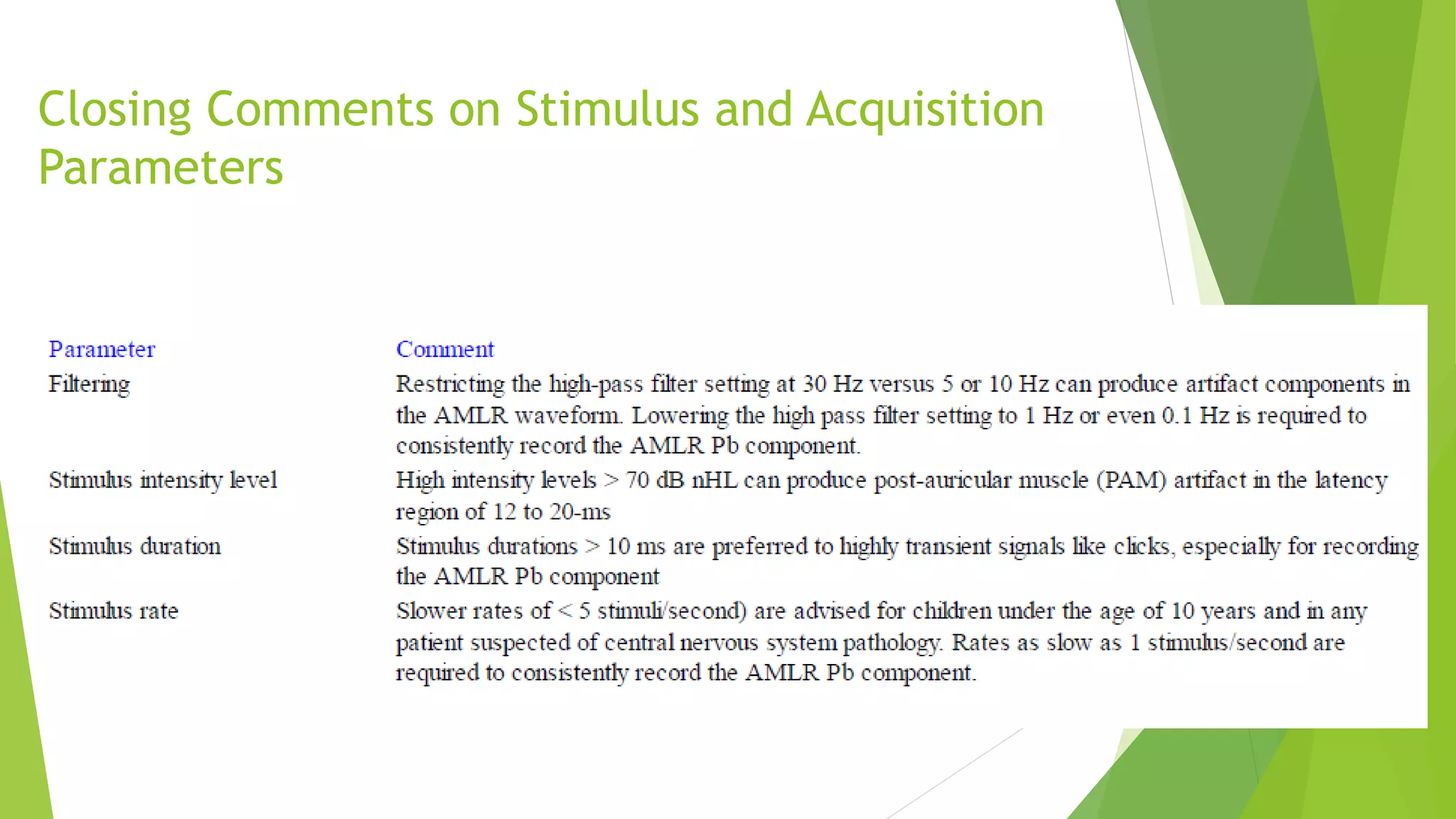 Auditory Middle Latency Response (AMLR) | PPTX