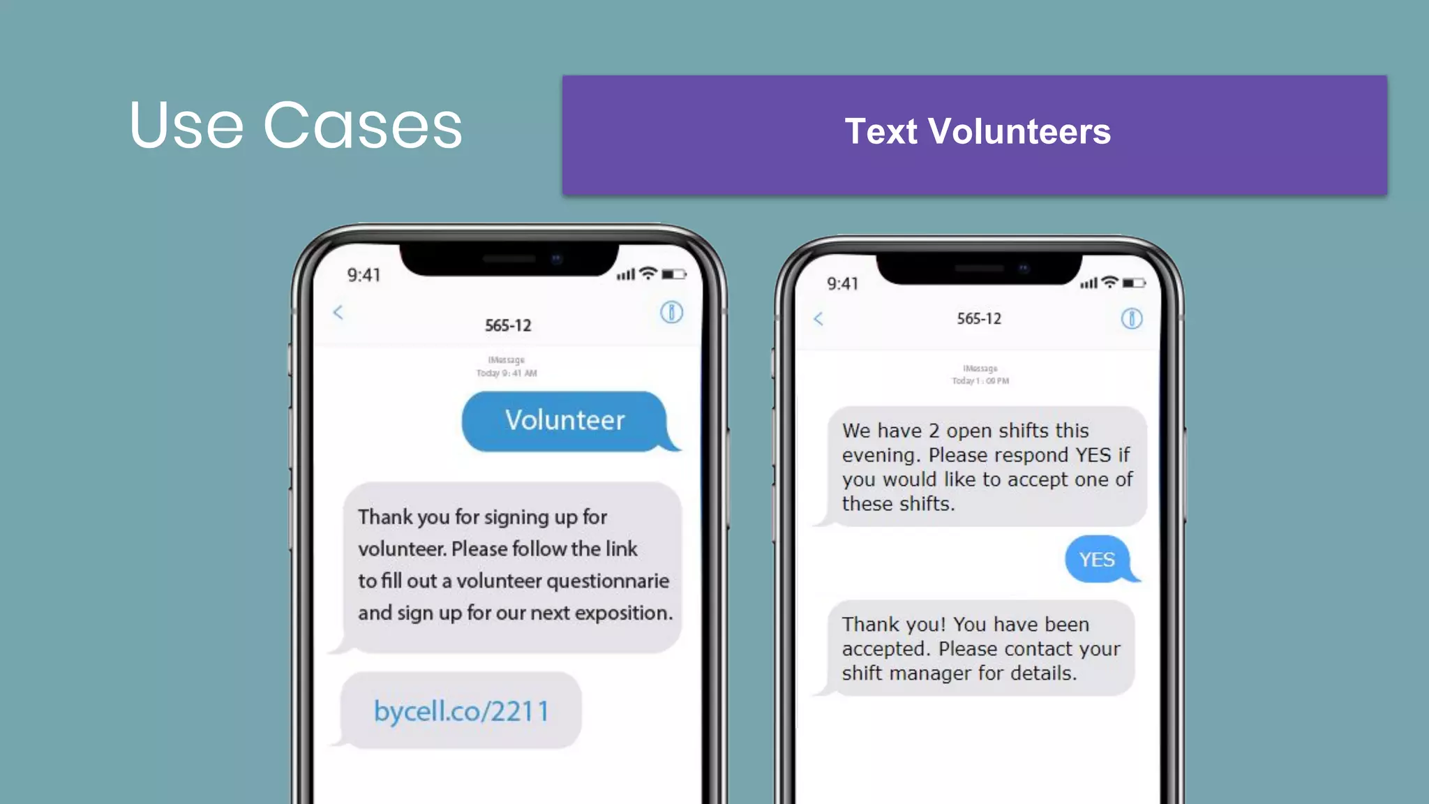 Use Cases Text Volunteers
 