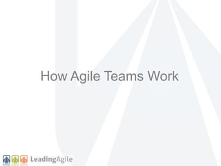 How Agile Teams Work 
 