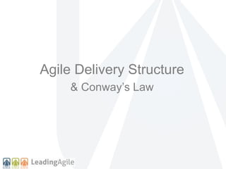 Agile Delivery Structure 
& Conway’s Law 
 