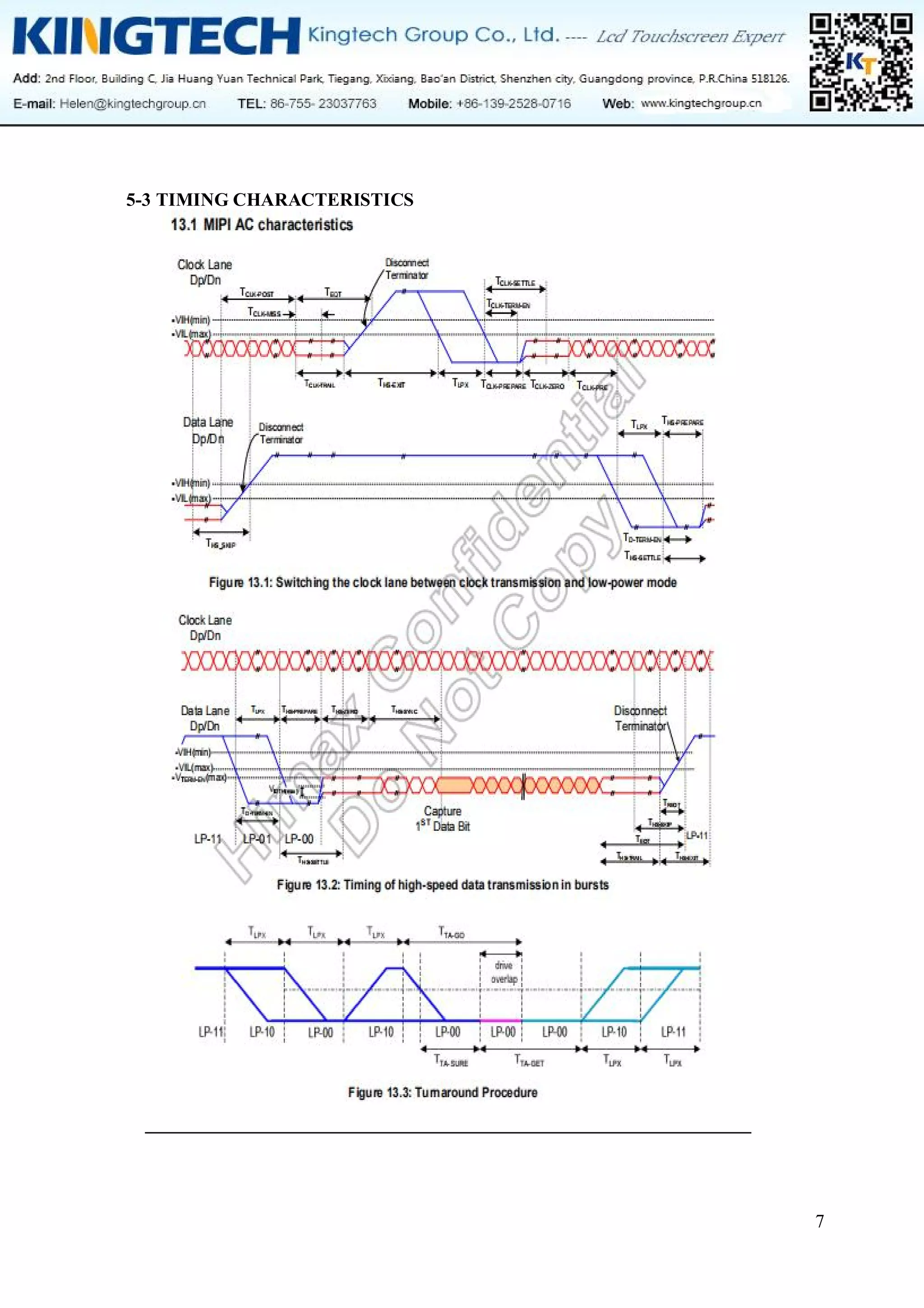 7
5-3 TIMING CHARACTERISTICS
 