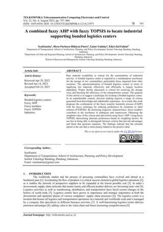 A combined fuzzy AHP with fuzzy TOPSIS to locate industrial supporting ...