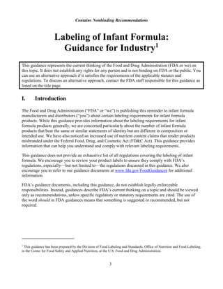 FDA: Guidance-Labeling Infant Formula-March2023