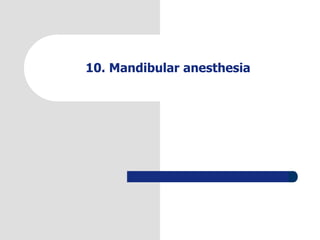 10. Mandibular anesthesia
 