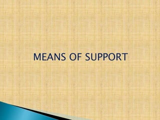 MEANS OF SUPPORT
 