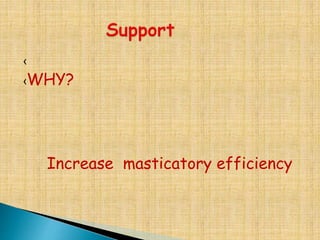 ‹
‹WHY?
Increase masticatory efficiency
 
