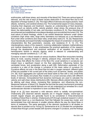 ANALYSIS OF FLOW CHARACTERISTICS OF THE BLOOD THROUGH CURVED ARTERY ...