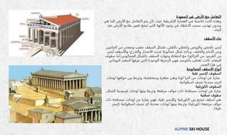 ALPINE SKI HOUSE
‫الممهدة‬ ‫غير‬ ‫الأرض‬ ‫مع‬ ‫التعامل‬
‫هي‬ ‫كما‬ ‫الأرض‬ ‫مع‬ ‫التعامل‬ ‫يتم‬ ‫كان‬ ‫حيث‬ ‫الإغريقية‬ ‫العمارة‬ ‫في‬ ‫خاصية‬ ‫كانت‬ ‫وهذه‬
‫عند‬ ‫الأرض‬ ‫ملامح‬ ‫تغيير‬ ‫تمنع‬ ‫التي‬ ‫الآلهة‬ ‫وجود‬ ‫في‬ ‫الاعتقاد‬ ‫بسبب‬ ‫تهذيب‬ ‫وبدون‬
‫البناء‬
.
‫الأسقف‬ ‫بناء‬
‫الجانب‬ ‫من‬ ‫ومنحدر‬ ‫مقبب‬ ‫السقف‬ ‫فشكل‬ ،‫بالقش‬ ‫غطي‬ُ‫ت‬‫و‬ ‫والبوص‬ ‫بالجص‬ ‫بني‬ُ‫ت‬
‫ين‬
،‫والخلف‬ ‫الأمام‬ ‫ومن‬
‫شكل‬ ‫ويأخذ‬
‫ا‬ً‫جمالوني‬
‫بني‬ُ‫ت‬ ‫والأسقف‬ ،‫والتدرج‬ ‫الانحدار‬ ‫شديد‬
‫من‬ ‫القرميد‬ ‫من‬
‫التراكوتا‬
‫بالشكل‬ ‫السقف‬ ‫وجهات‬ ‫احتفاظ‬ ‫مع‬
‫الجمالوني‬
.
‫أما‬
‫سقوف‬
‫اليوناني‬ ‫المعبد‬ ‫عرفها‬ ‫التي‬ ‫الوحيدة‬ ‫الزخرفة‬ ‫فهي‬ ‫بالقرميد‬ ‫تغطى‬ ‫كانت‬ ‫المعابد‬
‫العصر‬ ‫هذا‬ ‫في‬
.
‫الأسقف‬ ‫أنواع‬
‫الجمالونية‬
‫طية‬ ‫الإسبر‬ ‫السقوف‬
،‫ومنخفضة‬ ‫مقعرة‬ ‫وهي‬ ‫كوتا‬ ‫الترا‬ ‫من‬ ‫لوحات‬ ‫عن‬ ‫عبارة‬
‫لوحات‬ ‫حوافها‬ ‫بين‬ ‫وتربط‬
‫اسطوانية‬ ‫نصف‬ ‫محدبة‬ ‫اخرى‬
.
‫السقوف‬
‫الكورنثية‬
‫الشكل‬ ‫قرميدية‬ ‫لوحات‬ ‫بينها‬ ‫وتربط‬ ‫مرتفعة‬ ‫حواف‬ ‫ذات‬ ‫مسطحة‬ ‫لوحات‬ ‫عن‬ ‫عبارة‬
.
‫صقلية‬ ‫سقوف‬
‫بين‬ ‫تجمع‬ ‫أسقف‬ ‫هي‬
‫الكورنثية‬
‫ذات‬ ‫مسطحة‬ ‫لوحات‬ ‫عن‬ ‫عبارة‬ ‫فهي‬ ،‫طية‬ ‫والإسبر‬
‫مرتفعة‬ ‫حواف‬
(
‫كورنثية‬
)
‫اسطوانية‬ ‫نصف‬ ‫أي‬ ‫محدبة‬ ‫لوحات‬ ‫بينها‬ ‫وتربط‬
(
‫إسبر‬
‫طية‬
.)
 