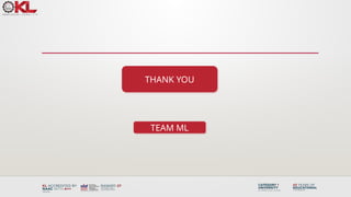 THANK YOU
TEAM ML
 