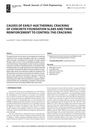 cause of early age cracking of concrete foundation | PDF