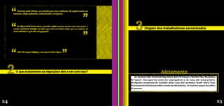 Receber grito direto, ser tratado que nem cachorro. Se o peão senta um
instante, chega gritando, maltratando, arrogante.
“
”
(Fonte: Perfil dos principais envolvidos no trabalho escravo rural no Brasil, OIT, 2011)
Na [fazenda] Cabaceiras, quando eu fui acertar contas com esse gato, a
maior violência dele foi me dizer que não me devia nada, que eu caçasse os
meus direitos e que não me pagaria.
“
”
Pedro, libertado da fazenda Cabaceiras, em Marabá (PA)
(Fonte: Entrevista realizada por Xavier Plassat, da Comissão Pastoral da Terra, para
pesquisa de Nicola Phillips e Leonardo Sakamoto sobre redes globais de produção e o
trabalho escravo contemporâneo no Brasil para a Universidade de Manchester, Reino Unido)
Não dá tempo de folga, nem para beber água
“ ”
(Fonte: Perfil dos principais envolvidos no trabalho escravo rural no Brasil, OIT, 2011)
Quando os trabalhadores enfrentam a pobreza e a falta de possibilidades de trabalho em seus municípios de
origem, tornam-se vulneráveis a aceitar qualquer oferta de trabalho, mesmo que isso signifique migrar para
outra região sem conhecimento prévio das condições que irão enfrentar. No novo local de moradia, o trabalhador tem
mais dificuldades de reivindicar seus direitos, pois está longe da família e desconhece entidades da sociedade civil ou
órgãos do poder público a quem pode recorrer. Por isso dizemos que está longe de sua rede de proteção social.
Como vimos anteriormente, são vários os motivos que levam as pessoas a aceitarem qualquer tipo de oferta de
trabalho para garantir seu sustento e a acabarem exploradas como mão de obra escrava. O fato de não ter uma terra
própria para plantar ou a dificuldade de obter condições econômicas para produzir, o desemprego ou a renda familiar
insuficiente fazem o trabalhador e a trabalhadora deixarem sua casa em busca de serviço.
Se as condições de vida em seu município de origem não melhoram, o trabalhador é levado
a continuar migrando. Distante do seu local de origem, o trabalhador deixa para trás o ambiente
social de sua convivência e é obrigado a romper o vínculo afetivo que tem com sua terra natal.
Além disso, a relação com a sua família e amigos pode se enfraquecer e, até mesmo, se romper.
O que exatamente as migrações têm a ver com isso?
2
Os estados de onde saem mais trabalhadores explorados como mão de obra escrava
são aqueles que não oferecem empregos ou alternativas de geração de renda para as famílias
se sustentarem, além de outros direitos fundamentais. É possível observar o grande fluxo de
trabalhadores que deixam o estado do Maranhão, onde uma em cada quatro pessoas vive em
extrema pobreza, o maior índice no país, segundo o IBGE.
Já os estados que recebem trabalhadores migrantes são aqueles em que há forte expansão
do agronegócio e de grandes obras de infraestrutura, como Pará e Mato Grosso. Eles estão na
região da floresta amazônica que é desmatada para dar lugar a pastos e plantações. Chegam a
esses estados não somente migrantes à procura de oportunidades de trabalho, mas também
pessoas aliciadas para trabalhar nesses empreendimentos.
É preciso dizer ainda que há estados que fornecem mão de obra e, ao mesmo tempo, recebem
trabalhadores vindos de outros lugares. Este é o caso, por exemplo, de Pará, Tocantins, Bahia e
Mato Grosso.
Origem dos trabalhadores escravizados
3
As pessoas que recrutam migrantes para o trabalho escravo são chamadas
de “gatos”. Elas agem em nome dos empregadores e, às vezes, por conta própria,
divulgando promessas de trabalho pelas ruas dos povoados Brasil afora. Esse
recrutamento criminoso recebe o nome de aliciamento, e é uma das etapas do tráfico
de pessoas.
Aliciamento
24 25
 