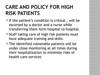 10. CARE OF HIGH RISK PATIENT For Medical students | PPTX