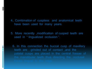10. Occlusion and it's types in complete dentures | PDF