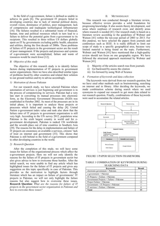 Reasons for the Failure of Government IT Projects in Pakistan: A ...