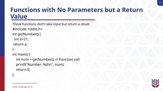 10. Function declaration and definition,Types of function,Usage. (1).pptx