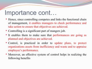 10. controlling (Presentation 10).pptx is the most important slide | PPTX