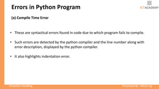 Comprehensive Guide to Exception Handling in Python Programming | PDF