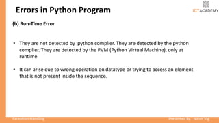 Comprehensive Guide to Exception Handling in Python Programming | PDF