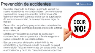 Salud Ocupacional: Prevención y Manejo de Fatiga y Somnolencia en la ...