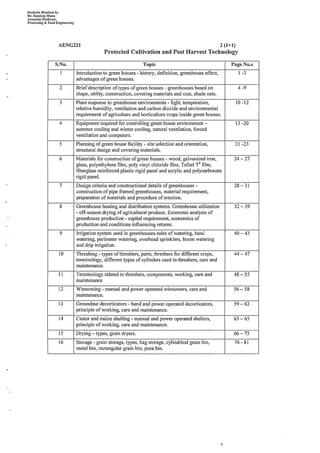 Comprehensive material on Protected cultivation and post-harvest technologies