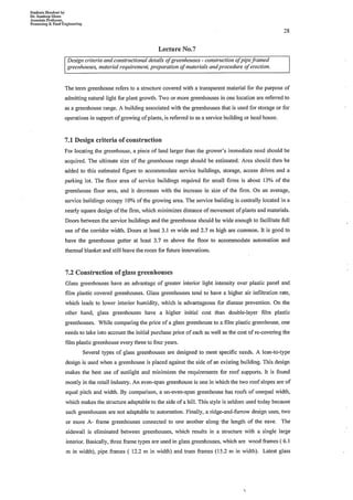 Comprehensive material on Protected cultivation and post-harvest technologies