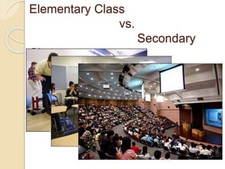 Elementary Class 
vs. 
Secondary 
Class 
 