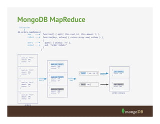 MongoDB MapReduce
• 

 