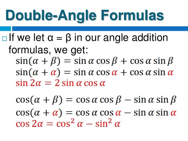 10 3 double and half-angle formulas