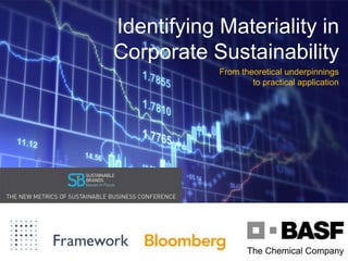 Identifying Materiality in
Corporate Sustainability
            From theoretical underpinnings
                    to practical application
 