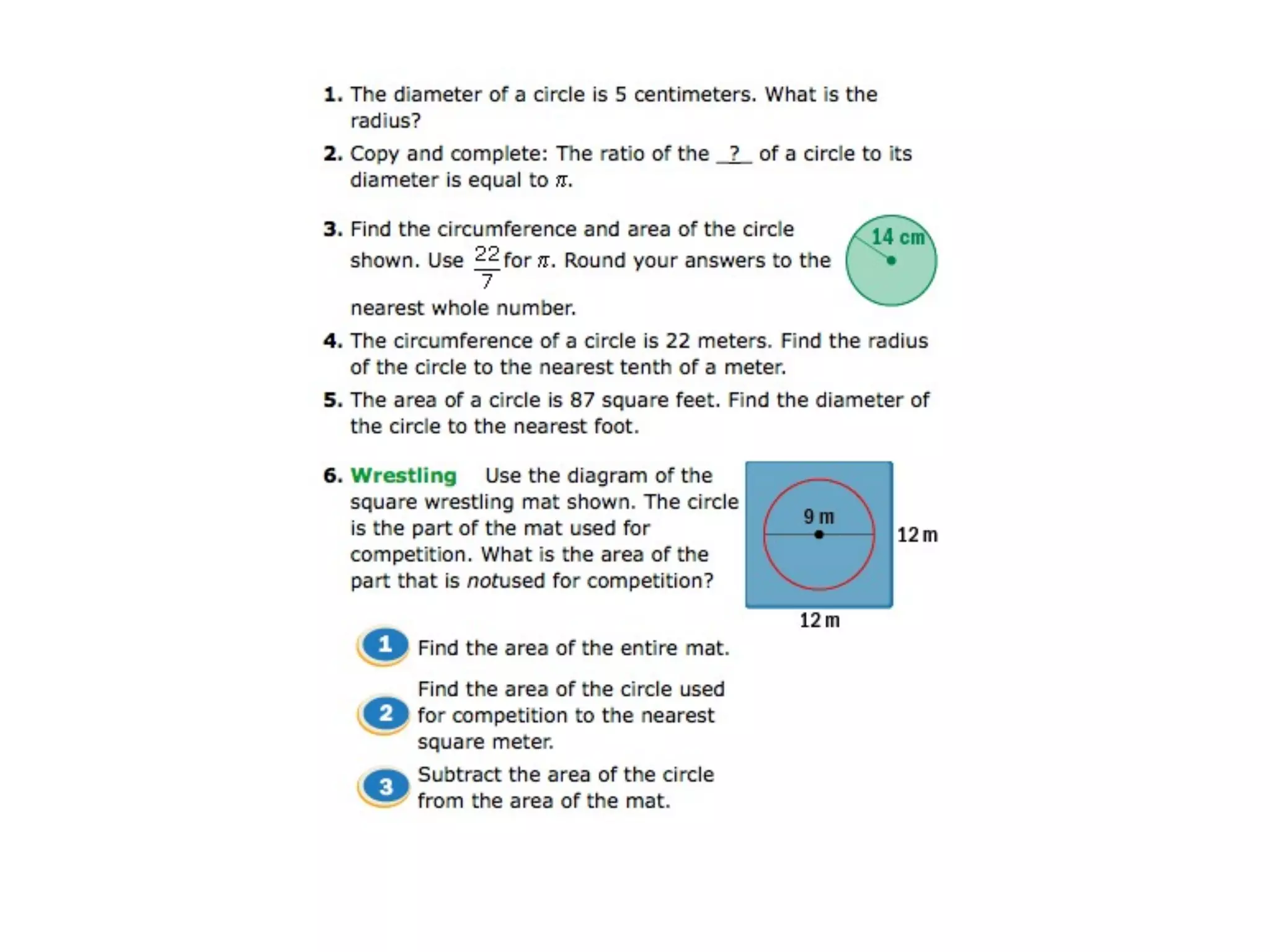 10.4 area and circumference of a circle