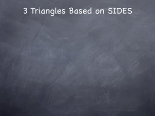 3 Triangles Based on SIDES
 
